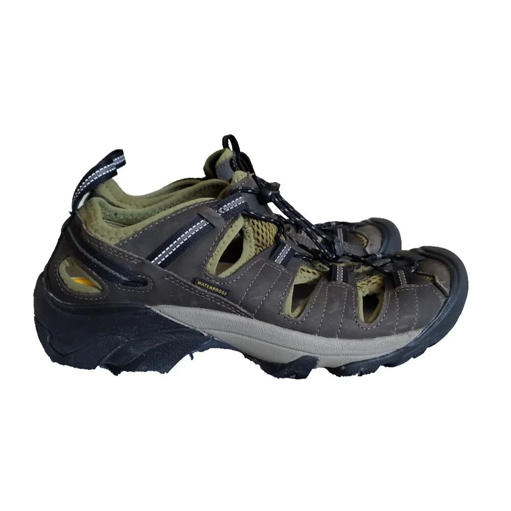KEEN Arroyo II Mens Hiking Sandals Brown Leather Waterproof Trail Shoes Sz 10.5